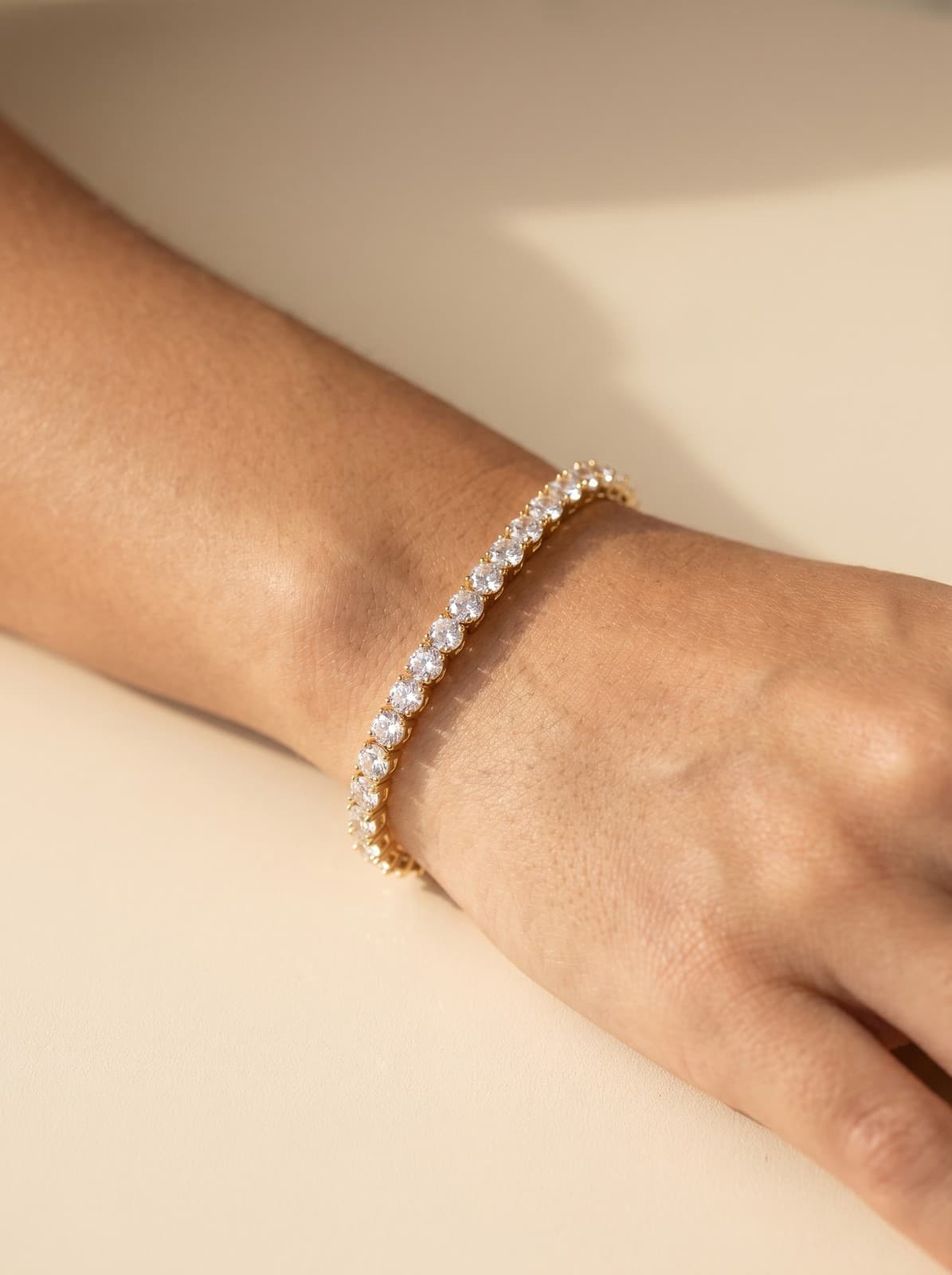 Pulseira Riviera Tennis Dourada Aço Cirurgico Não Escurece — imagem 1