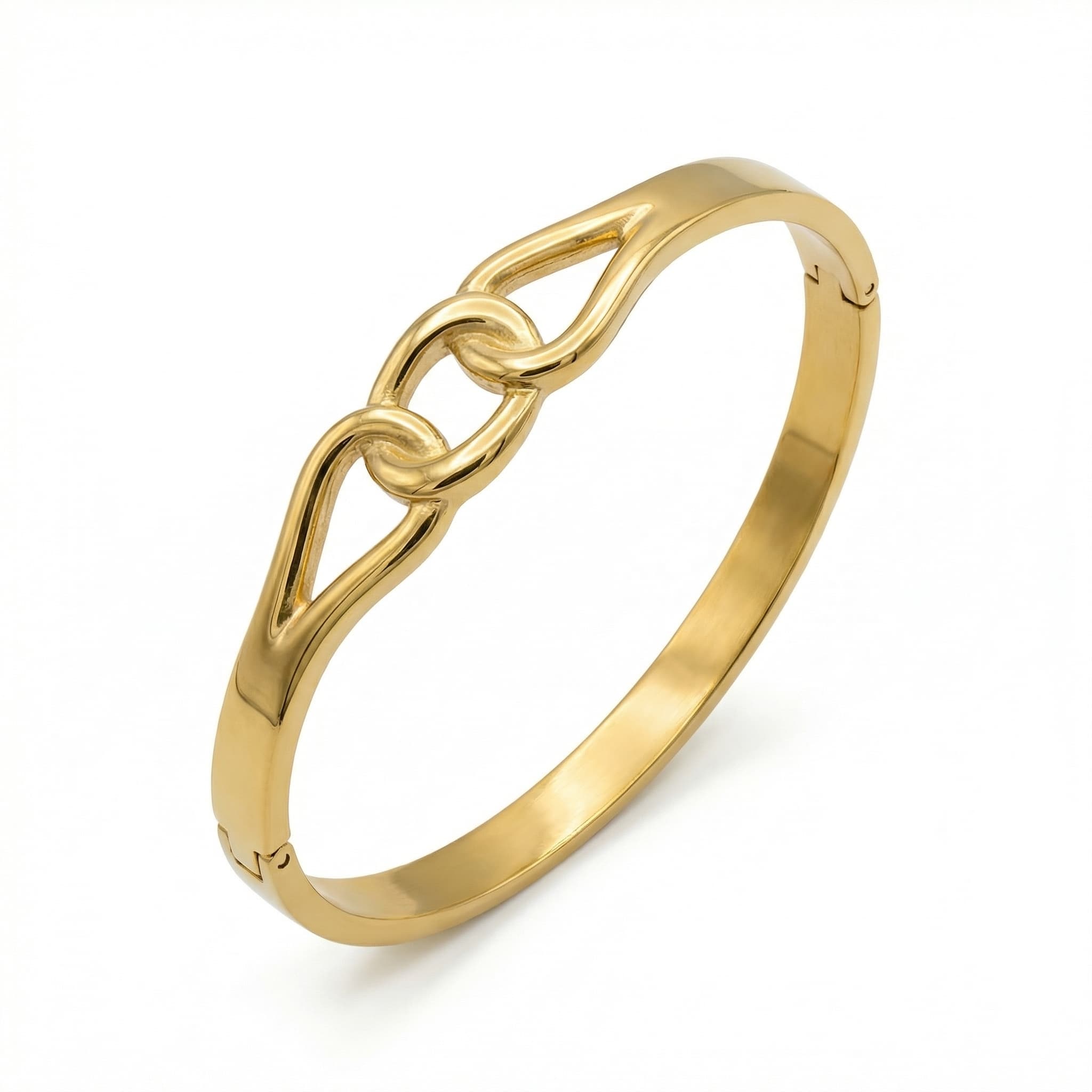 Bracelete Elos Dourado Aço Inox 316L Feminino — imagem 4