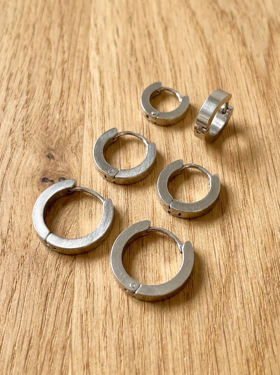 Trio Brincos Argola Huggie P M G Prateado Aço Inox 316L Feminino — imagem 3