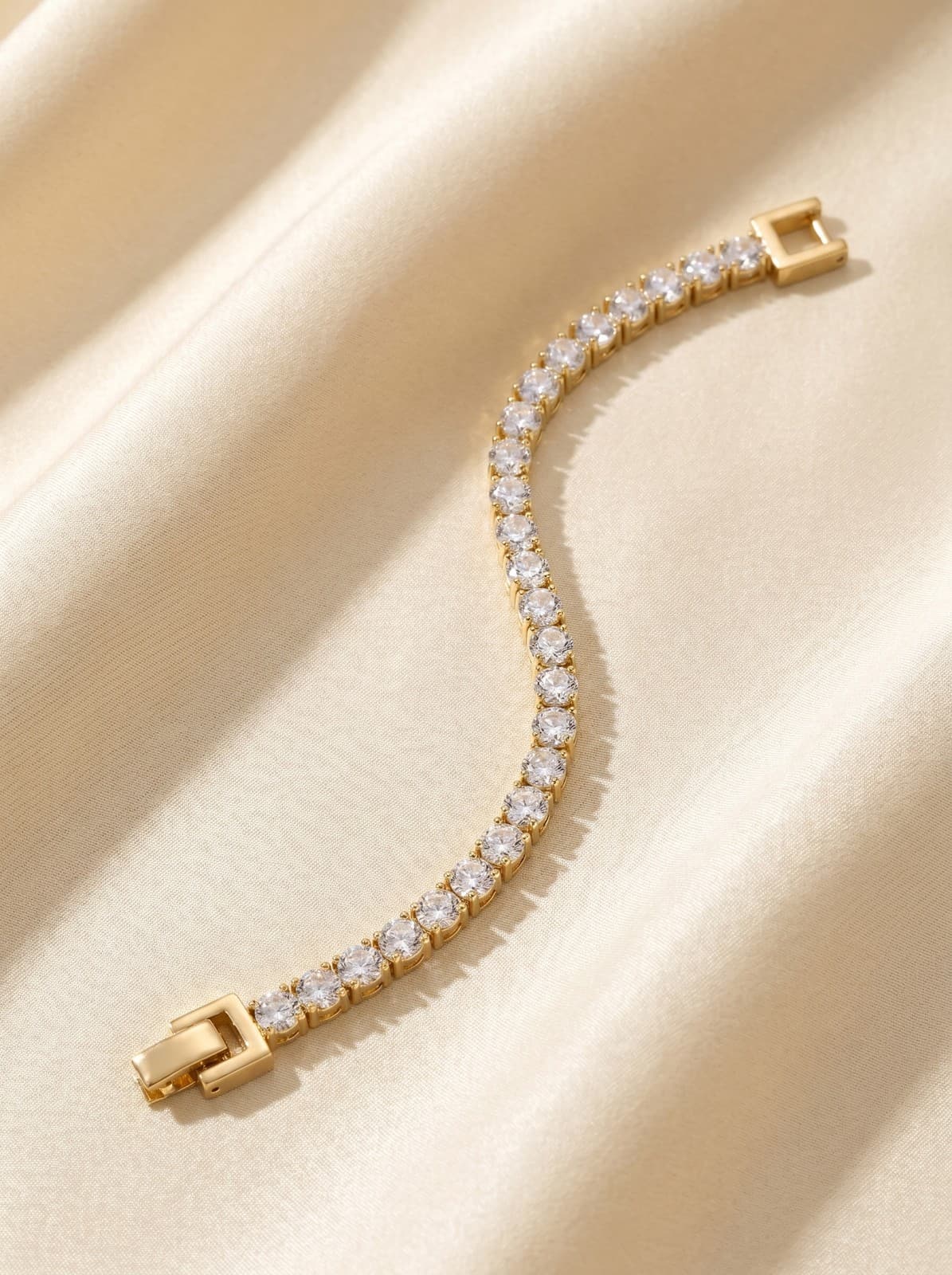 Pulseira Riviera Tennis Dourada Aço Cirurgico Não Escurece — imagem 2